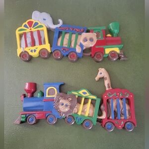 Vintage 1991 Burwood 3D Molded Multicolor Animal Zoo Train Wall Decor Set
